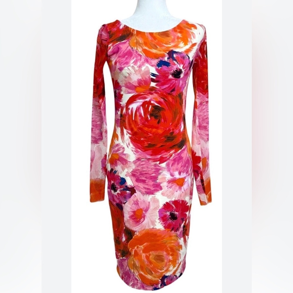 EUC Fuzzi by Jean Paul Gaultier szM/L dress is a long-sleeve, floral print dress